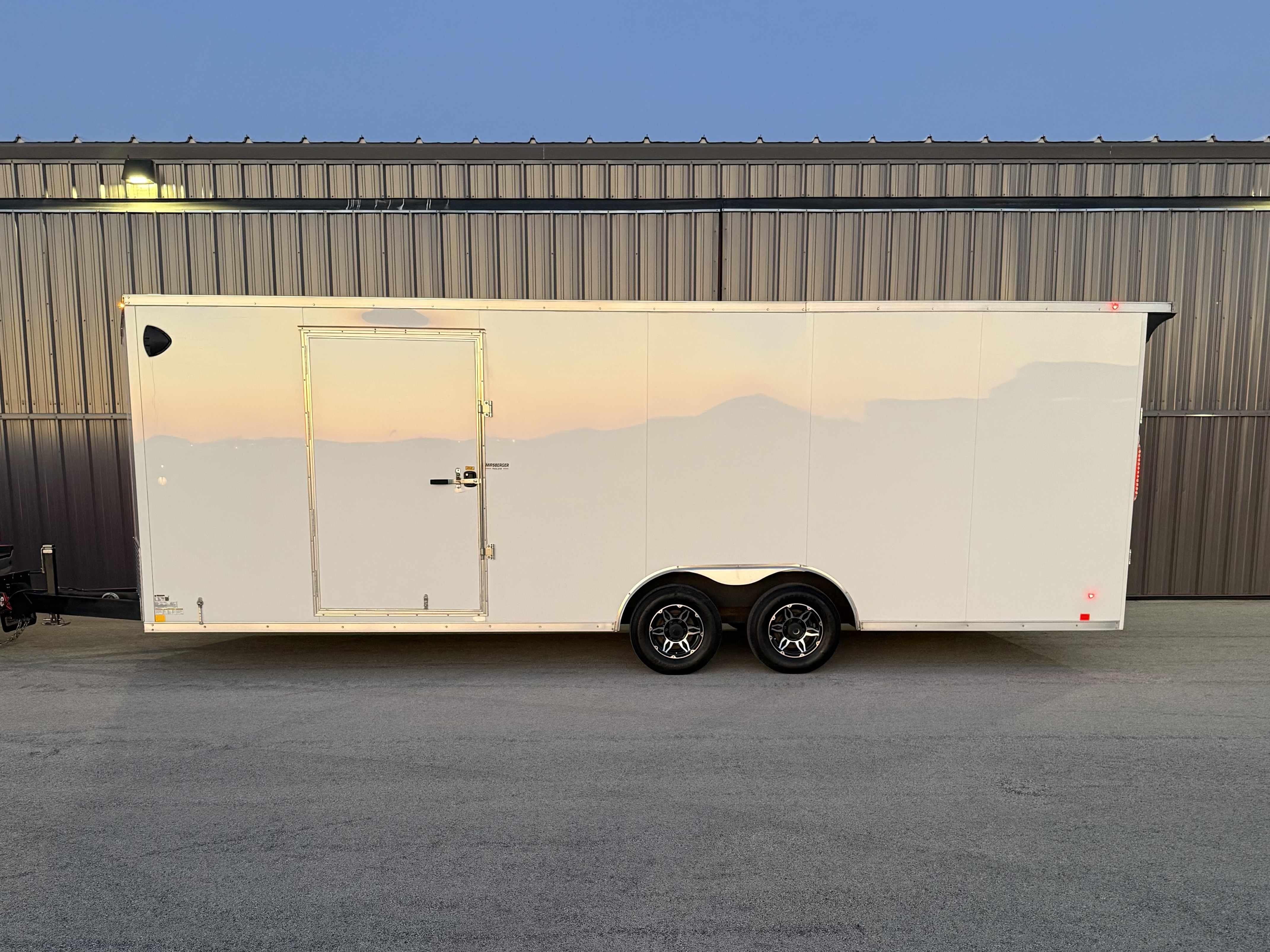 8.5x24 Enclosed Trailer for rent in Oshkosh Wisconsin - Perfect for secure transport of equipment, furniture, and valuable cargo. E-track system allows you to strap your goods anywhere in the trailer.